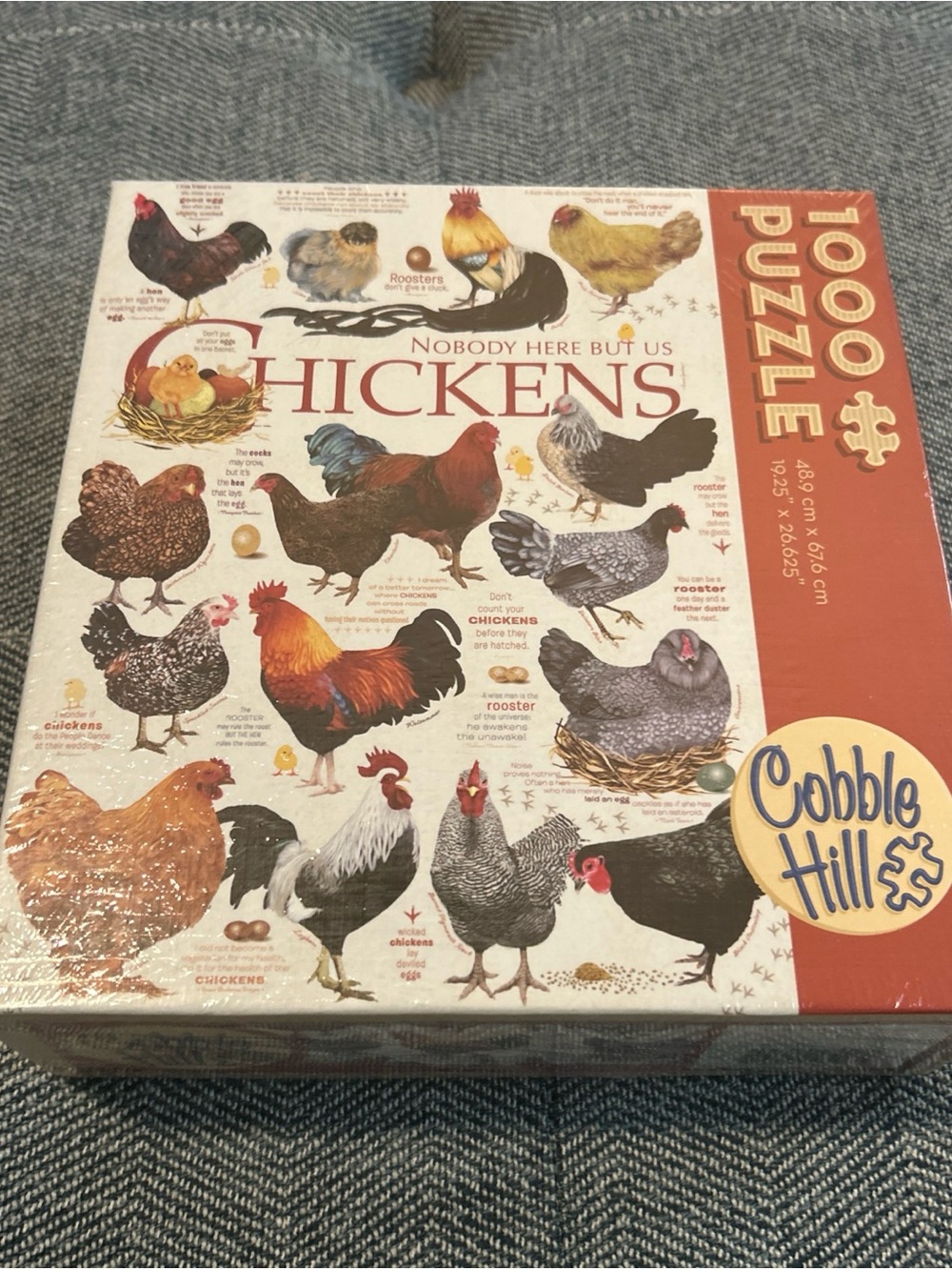 NEW SEALED Cobble Hill - Chicken Quotes 1000 Piece Jigsaw Puzzle